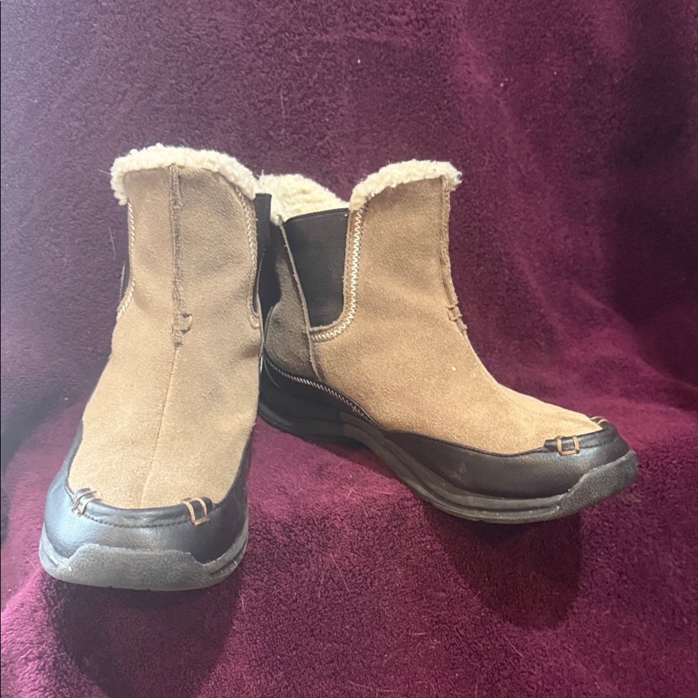Lands' End Brown Shearling-Lined Winter Boots